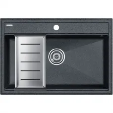 Кухонная мойка Paulmark Stepia PM117551-DG+A375-BS 75x51 см, графит