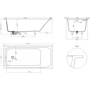 Ванна из литьевого мрамора Salini S-Sense Orlanda Kit 102116GF 170x80 см, покраска по RAL глянец полностью