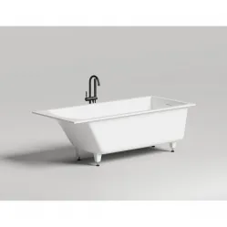 Ванна из литьевого мрамора Salini S-Sense Cascata Kit 104513G 180x80 см, белый глянец