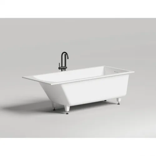 Ванна из литьевого мрамора Salini S-Sense Cascata Kit 104513G 180x80 см, белый глянец