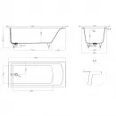 Ванна из литьевого мрамора Salini S-Sense Cascata Kit 104513G 180x80 см, белый глянец