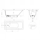 Ванна из литьевого мрамора Salini S-Sense Orlanda Kit 102117G 170,4x75 см, белый глянец