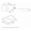 Кухонная мойка Paulmark Acrystone Extensio Anthracite PM989950-AN 99x50 см, антрацит