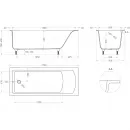Ванна из литьевого мрамора Salini S-Sense Cascata 104413GF 170x70 см, покраска по RAL глянец полностью