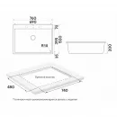 Кухонная мойка Paulmark Acrystone Decoration White PM937650-WH 76x50 см, белый