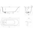 Ванна из литьевого мрамора Salini S-Sense Ornella Kit 102411GF 170x75 см, покраска по RAL глянец полностью