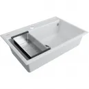 Кухонная мойка Paulmark Stepia PM117551-WH+A375-BS 75x51 см, белый