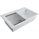 Кухонная мойка Paulmark Stepia PM117551-WH+R375-BS 75x51 см, белый