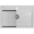 Кухонная мойка Paulmark Stepia PM117551-WH+R375-BS 75x51 см, белый