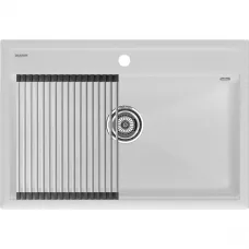 Кухонная мойка Paulmark Stepia PM117551-WH+R375-BS 75x51 см, белый