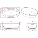 Ванна из литьевого мрамора Timo Satu Solid Surface SATU1450 145x78 см, отдельностоящая, белый матовый