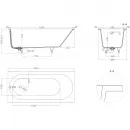 Ванна из литьевого мрамора Salini S-Sense Ornella Kit 102412GF 180x80 см, покраска по RAL глянец полностью