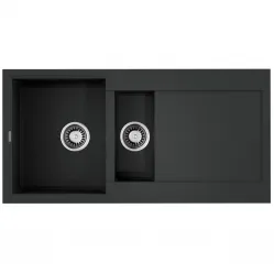 Кухонная мойка Tetogranit Omoikiri Sakaime 100-2-BL черный 4993892