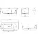 Ванна из литьевого мрамора Salini S-Stone Ninfea 102721M 180x82 см, отдельностоящая, белый матовый