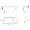 Ванна из литьевого мрамора Salini S-Sense Ornella Kit 102413G 170x70 см, белый глянец