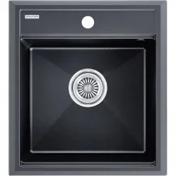 Кухонная мойка Paulmark Stepia PM114651-BLM 46x51 см, черный металлик