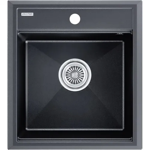 Кухонная мойка Paulmark Stepia PM114651-BLM 46x51 см, черный металлик