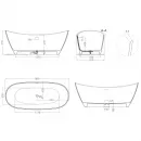 Ванна из литьевого мрамора Salini S-Sense Noemi 101811GF 186x81,5 см, отдельностоящая, покраска по RAL глянец полностью