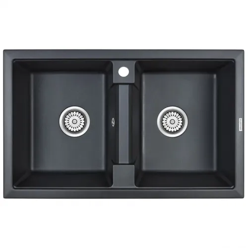 Кухонная мойка Paulmark Tandem черный металлик PM238150-BLM