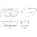 Ванна из литьевого мрамора Timo Lempi Solid Surface LEMPI1700 170x78 см, отдельностоящая, белый матовый