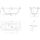 Ванна из литьевого мрамора Salini S-Stone Ornella Axis 104623MF 170x70 см, покраска по RAL матовый полностью
