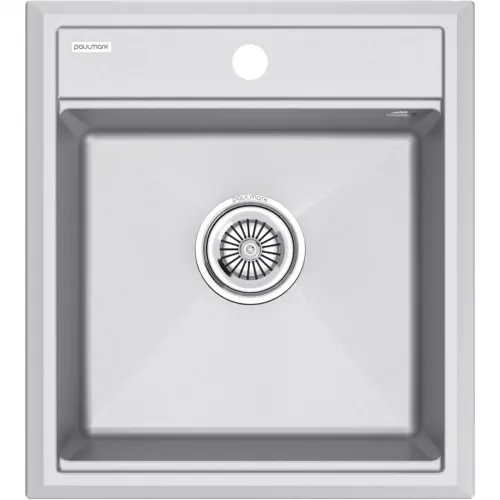Кухонная мойка Paulmark Stepia PM114651-GRM 46x51 см, серый металлик