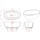 Ванна из литьевого мрамора Timo Lempi Solid Surface LEMPI1570 150x78 см, отдельностоящая, белый матовый