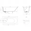 Ванна из литьевого мрамора Salini S-Sense Ornella Kit 102414M 170x80 см, белый матовый