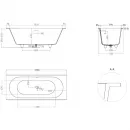 Ванна из литьевого мрамора Salini S-Sense Ornella Axis Kit 104713G 170x70 см, белый глянец