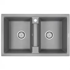 Кухонная мойка Paulmark Tandem серый металлик PM238150-GRM