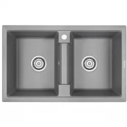 Кухонная мойка Paulmark Tandem серый металлик PM238150-GRM