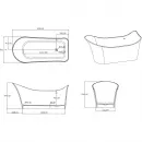 Ванна из литьевого мрамора Timo Juta Solid Surface JUTA1815 181,5x82,5 см, отдельностоящая, белый матовый