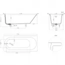 Ванна из литьевого мрамора Salini S-Sense Ornella Kit 102414GF 170x80 см, покраска по RAL глянец полностью