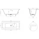 Ванна из литьевого мрамора Salini S-Sense Orlanda Axis Kit 103313M 170x75 см, белый матовый