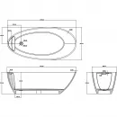 Ванна из литьевого мрамора Timo Mari Solid Surface MARI1700 170x80 см, отдельностоящая, белый матовый