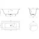 Ванна из литьевого мрамора Salini S-Sense Orlanda Axis Kit 103313MF 170x75 см, покраска по RAL матовый полностью