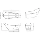 Ванна из литьевого мрамора Timo Kristi Solid Surface KIRSTI1785R 178,5x76 см R, отдельностоящая, белый матовый