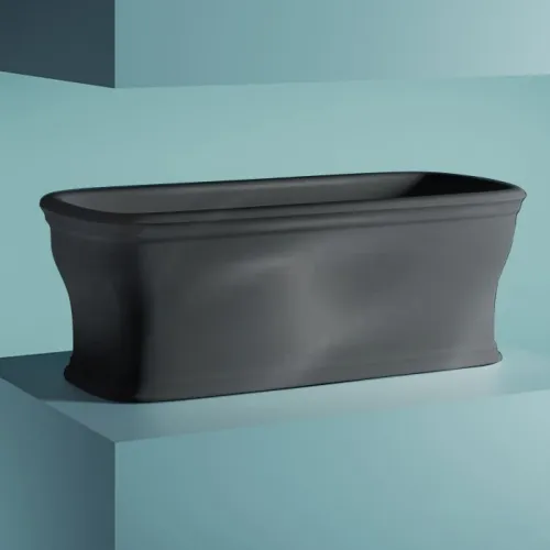 Ванна из литьевого мрамора Artceram Neo ACW003 03 nero 180x85 см, отдельностоящая, черный глянец