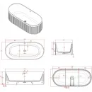 Ванна из литьевого мрамора Timo Kiara Solid Surface KIARA1680 170x75 см, отдельностоящая, белый матовый
