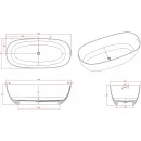 Ванна из литьевого мрамора Timo Satu Solid Surface SATU1750 175x81 см, отдельностоящая, белый матовый