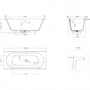 Ванна из литьевого мрамора Salini S-Stone Ornella Axis Kit 104723MF 170x70 см, покраска по RAL матовый полностью
