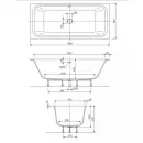 Ванна из литьевого мрамора Cezares Titan TITAN-VARIO-180-80-WL 180x80 см, белый
