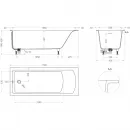 Ванна из литьевого мрамора Salini S-Sense Cascata Kit 104813G 170x70 см, белый глянец