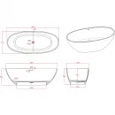 Ванна из литьевого мрамора Timo Lempi Solid Surface LEMPI1800 180x79 см, отдельностоящая, белый матовый