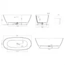 Ванна из литьевого мрамора Salini S-Stone Sofia 102526M 169,5x80,5 см, отдельностоящая, белый матовый