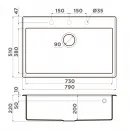 Кухонная мойка Tetogranit Omoikiri Tedori 79-WH белый 4993951