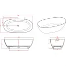 Ванна из литьевого мрамора Timo Satu Solid Surface SATU1650 165x80 см, отдельностоящая, белый матовый