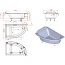 Ванна из литьевого мрамора Astra-Form Анастасия Solid Surface 01010063 182x125 см L, угловая, белый матовый