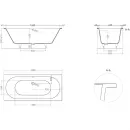 Ванна из литьевого мрамора Salini S-Sense Ornella Axis 103411GF 180x80 см, покраска по RAL глянец полностью