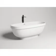 Ванна из литьевого мрамора Salini S-Stone Greca 103121M 180x80 см, отдельностоящая, белый матовый